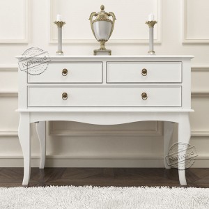 203089 Queens 3-Drawer Console Table for Entryway Living Room Hallway Bedroom