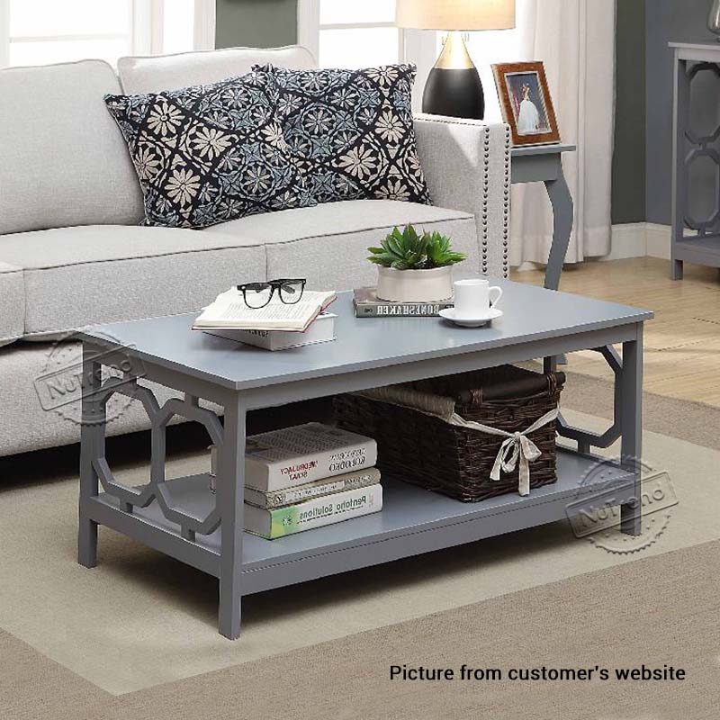 Grey Omega Coffee Table with Storage Shelf Living Room 203107