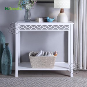 203162 Retro White Small Sofa Table for Narrow Entry