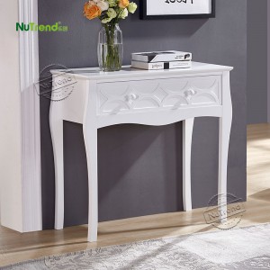 203227 Modern White Narrow Sofa Table with 1 Drawer