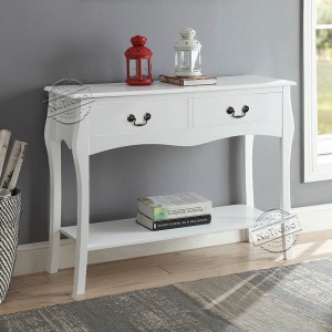 203256 Queens Compact Sofa and Console Table, Elegant Entryway or Hallway Side Table for Living Room