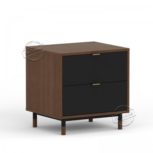 203421TZ Modern Simple Nightstand with Drawers Bedside Table for Bedroom