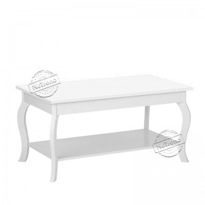 203482 White Coffee Table with Storage Shelf Rectangle Coffee Table for Living Room