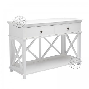 203525 Cross Console Table with 2 Drawers and Storage Shelves for Entryway
