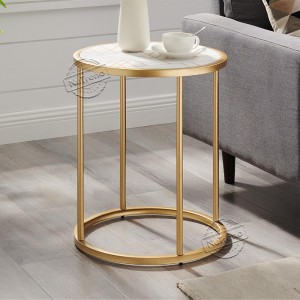 203602 Gold Round Metal Small Side Tables for Small Spaces