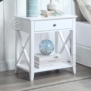 Factory wholesale Small Occasional Table - 203641 Cross Nightstand Side Table Bedroom with Storage Drawer and Shelf 203641 –  NuTrend