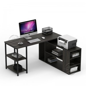 503143 Large L-Shaped Desk with Open Storage Shelf