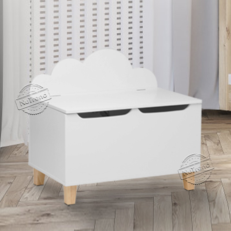 Cloud Shape White Toy Box Toy Chest Kids Furniture 702015 Featured Image